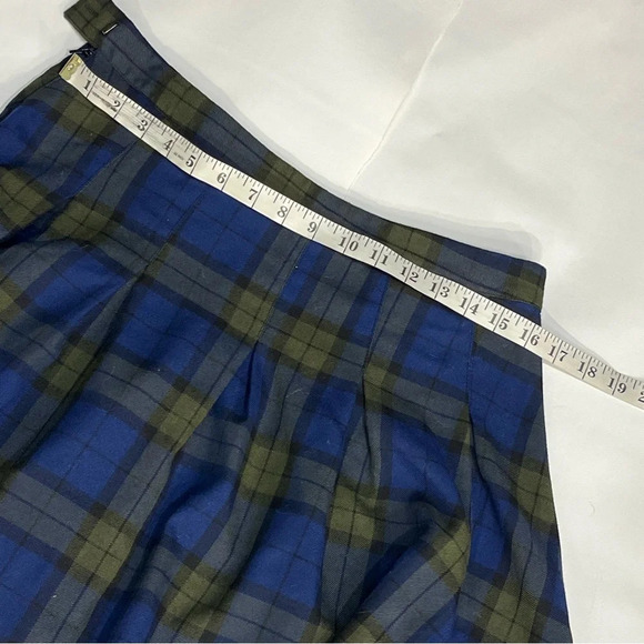 H&M Blue Green Pleated Mini Skater Skirt - Picture 7 of 9